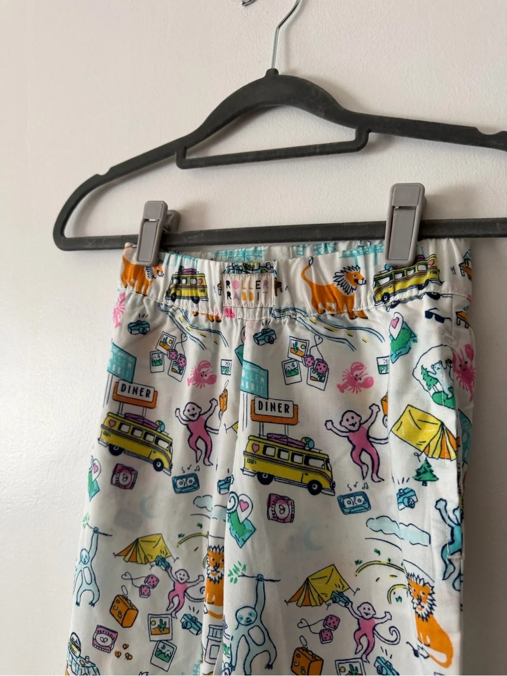 Roller Rabbit X Target White Pajama Pants Multicolor Playful Print NWT XS 4/5